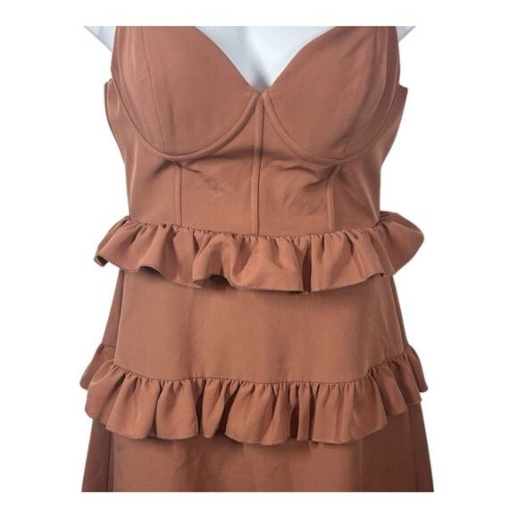 Revelry Sloan Bodice Tiered Mini Dress - Rust Size 12 - Picture 8 of 11